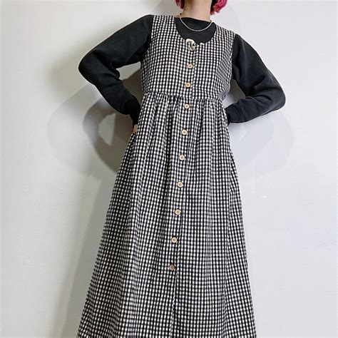 gingham check jumper dress | LEMON