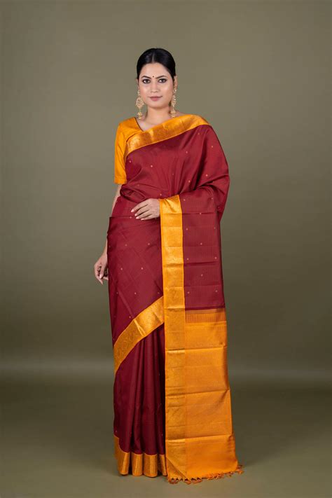 Maroon Kanchipuram Silk Saree – Nalli Silk Sarees Pvt Ltd