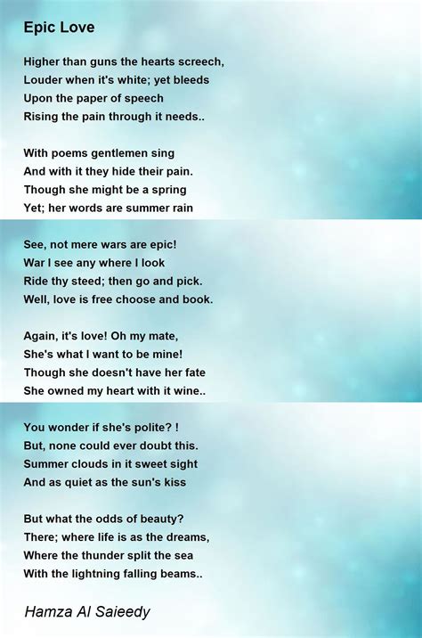 Epic Poetry Love