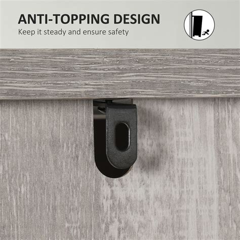 HOMCOM Accent Cabinet, Kictchen Cupboard Storage Cabinet, 3-Tier ...