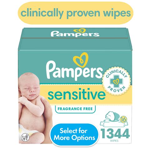 Pampers Sensitive Baby Wipes 16-Pack 1344 Wipes (Select for More ...