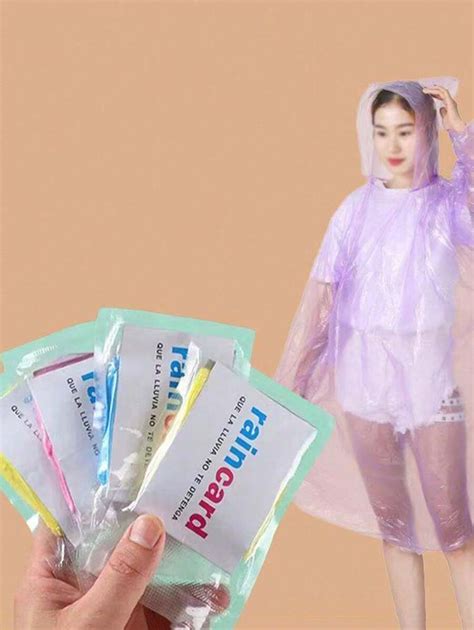 1/5/8/12pcs Disposable Raincoats, Mini Portable Adult Rain Poncho ...