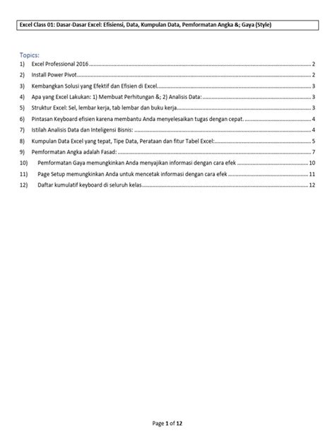 Image result for Excel Class PDF