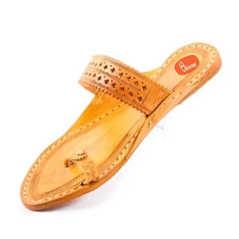 Ladies Kolhapuri chappal without wadi - Yellow | Vhaan