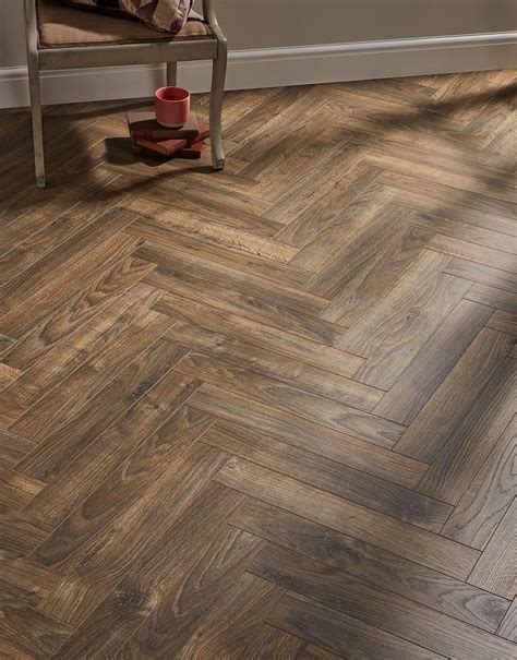Vintage Chateau Herringbone - Antique Brown Laminate Flooring | Direct ...
