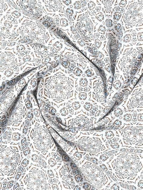 Cotton White with Blue All-over Print Shirt Fabric OSLO