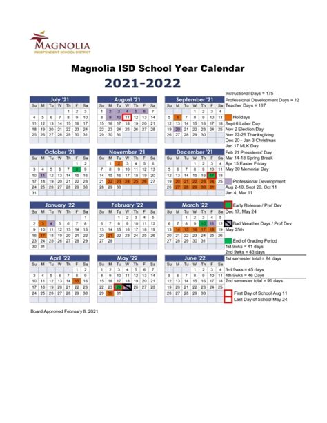 Magnolia Isd Calendar 24 25 - Preschool Calendar Printable