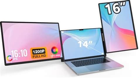 FLYTOCCA 16" Laptop Screen Extender, Updated 1200P FHD Portable Monitor ...