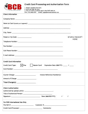 Image result for Paper Credit Card Processing Form