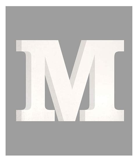 AmericanElm 6 Inch White Wooden M Letter- English Upper Case Alphabets ...