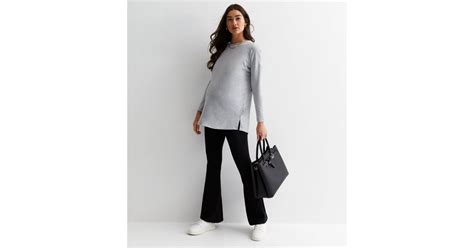 Maternity Black Flared Trousers | New Look