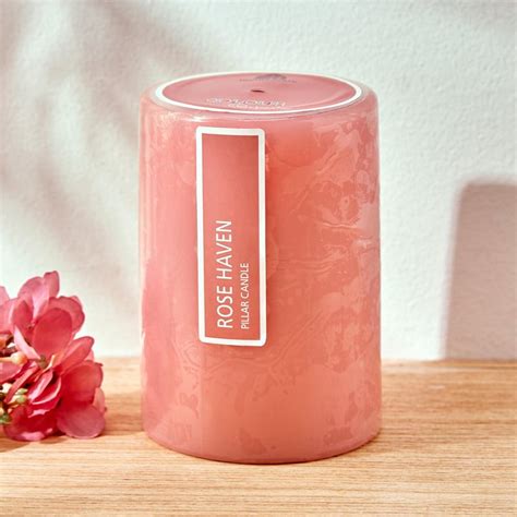 Buy Colour Refresh Rose Scented Pillar Candle from Home Centre at just ...