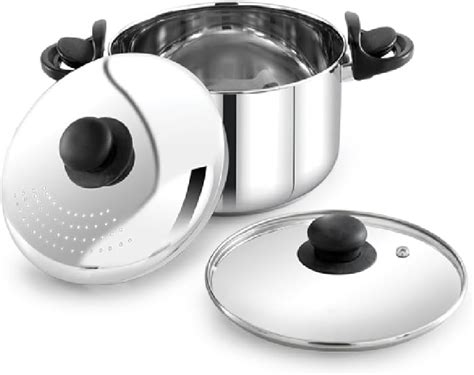 The Indus Valley Stainless Steel Strainer Pot/Rice Pot with Strong ...