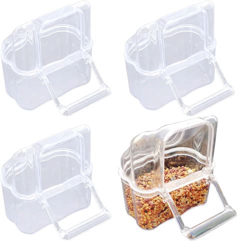 UOIENRT 4Pcs Anti-Splashing Transparent Parrot Feeding Cups India | Ubuy