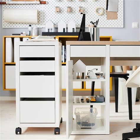 MICKE Drawer unit on castors, white, 35x75 cm - IKEA