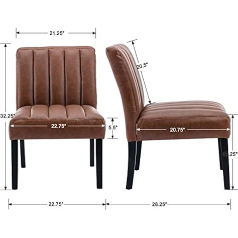 RIVOVA Modern Armless Accent Chair, Vintage PU | Ubuy India