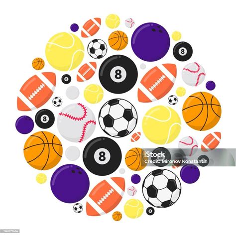 Sport Jeux Boules Style Plat Design Vecteur Illustration Ensemble Isolé ...