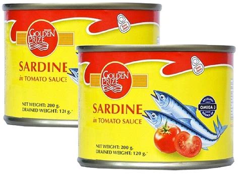 Golden Prize Canned Sardine in Tomato Sauce, 200g (Pack of 2) : Amazon ...