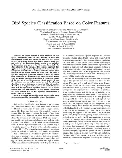 Bird Species Classification Using MATLAB 的图像结果