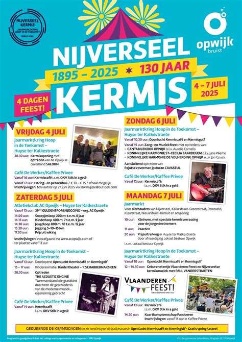 Nijverseel Kermis 2025, Kalkestraat 112, 1745 Opwijk, België, 4 July to ...