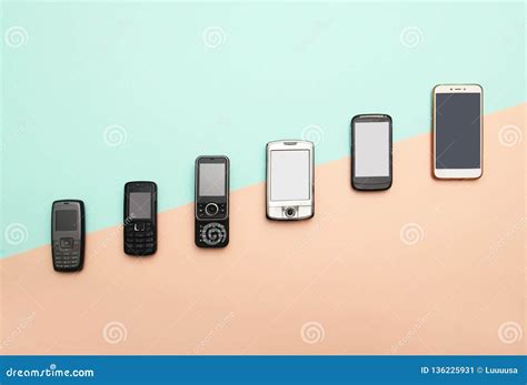 Evolution of Cell Phones. Technology Development Telephone and Pda ...