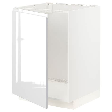 METOD base cabinet for sink, white/Voxtorp high-gloss/white, 60x60x80 ...