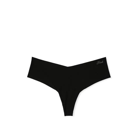 Buy Victoria's Secret PINK No-Show Thong Panty - Black Online