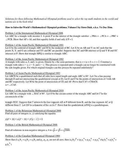 Image result for Math Olympiad Problems