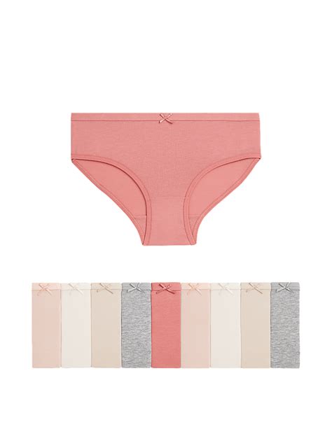Buy 10 Pack Cotton with Stretch Knickers (2-14 Yrs) at Marks & Spencer
