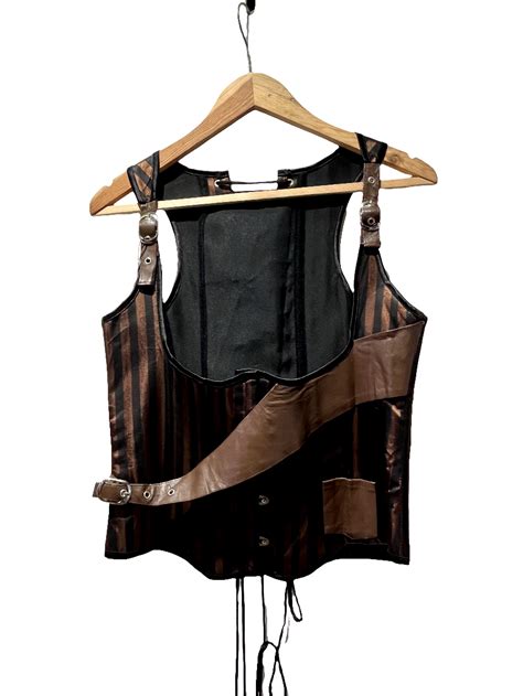 Faux Leather Striped Corset – Bombay Closet Cleanse