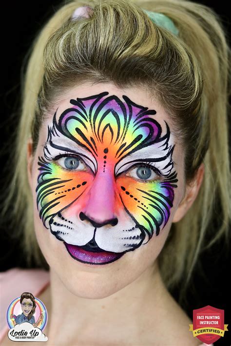 Rainbow Tiger Face Paint