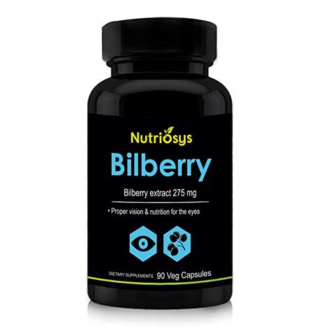 Nutriosys Bilberry Extract - 275mg (90 Veg Capsules), Proper Vision and ...