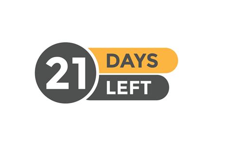 21 days Left countdown template. 21 day Countdown left banner label ...
