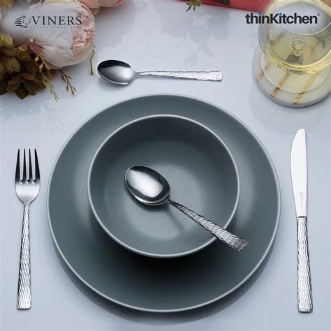 Viners Everyday Glisten 16 Piece 18/0 Silver Stainless Steel Cutlery S ...