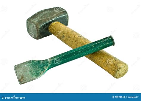 Hammer and chisel stock photo. Image of carpenter, hammer - 24521548