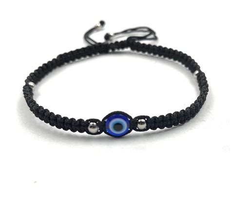 Buy Jyokrish Handmade Adjustable Black Thread Anklet Blue evil eye or ...