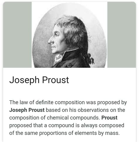 The law of definite proporation was given by - Brainly.in