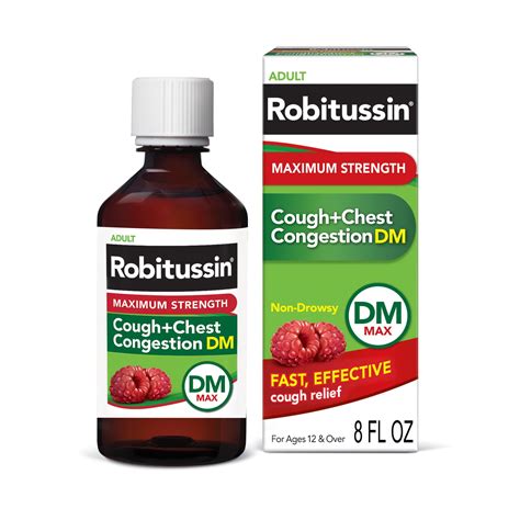 Robitussin Max Strength Non-Drowsy Cough Congestion DM and Cold ...