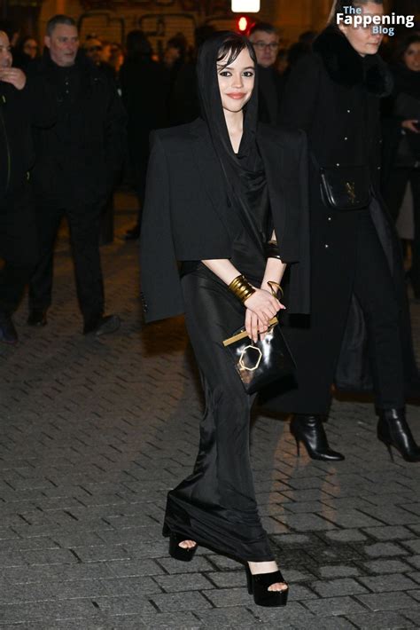 Jenna Ortega Looks Sexy In A Black Sheer Dress At The 2023 Saint Laurent Show In Paris (21 ...