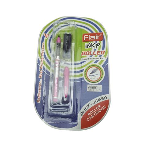 Flair Inky Roller Pink Color Body With Roller Medium Tip Catridge ...