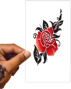 voorkoms Multicolor Rose Temporary Tattoo For Male And Female Fake ...