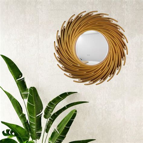Buy SATYAM KRAFT 1 Pcs Round Spiral Shape Fiber Wall Mirror with ...