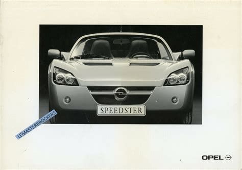 OPEL SPEEDSTER 1999 - FICHES AUTO - LEMASTERBROCKERS