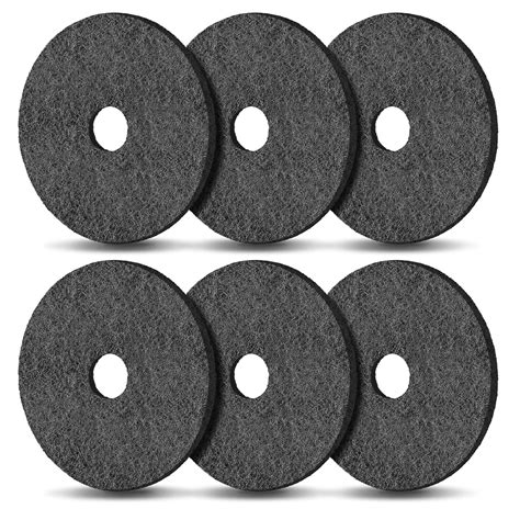 Ziliny 6 Pcs 17 Inch Diameter Black Stripper Pad Stripping Black Floor ...
