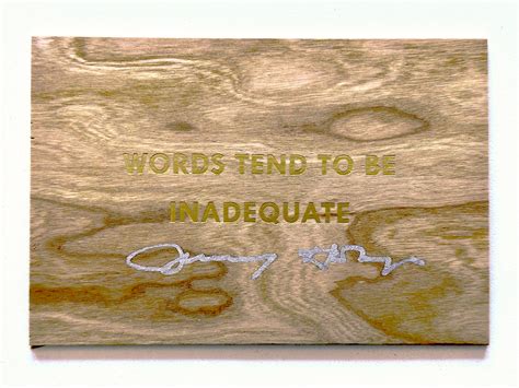 Jenny Holzer - Words Tend To Be Inadequate Wooden Postcard [Gold Text ...