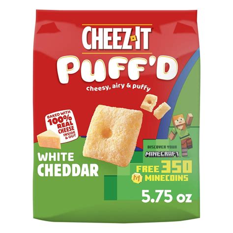 Pack of 2 Cheez-It Puff'd White Cheddar Cheesy Baked Snacks, Puffed ...