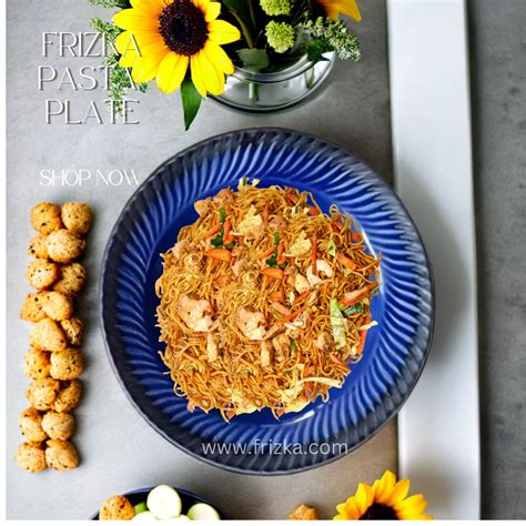 Frizka Ceramic Hand-Painted Pasta Plate| Soup Plate | Snack Plate Dinn