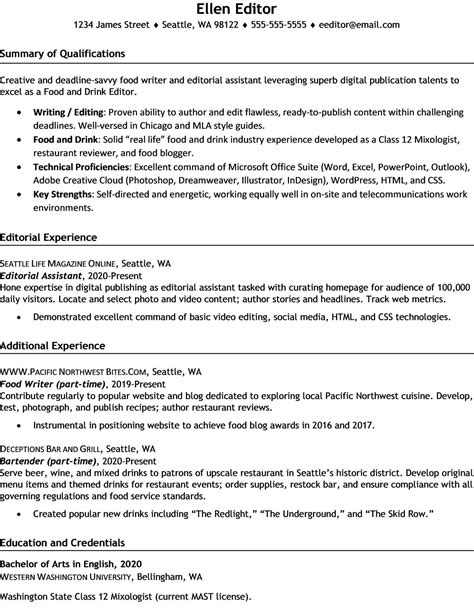 College Student Resume For Part Time Job