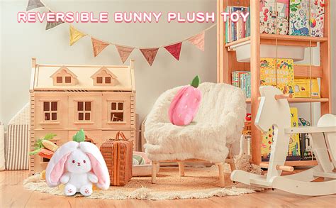 Buy FLUFFY TOYS Soft Reversible Bunny Plush Toy - Strawberry Bunny with ...
