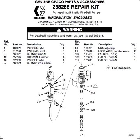 GRACO 238286 Repair Kit - Wiley Equipment Company